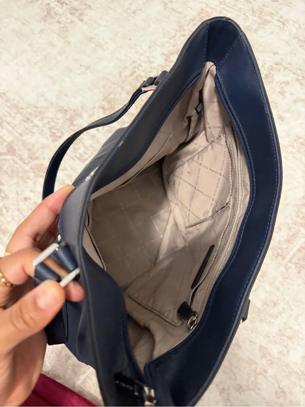 Michael Kors Navy and Gold Tote